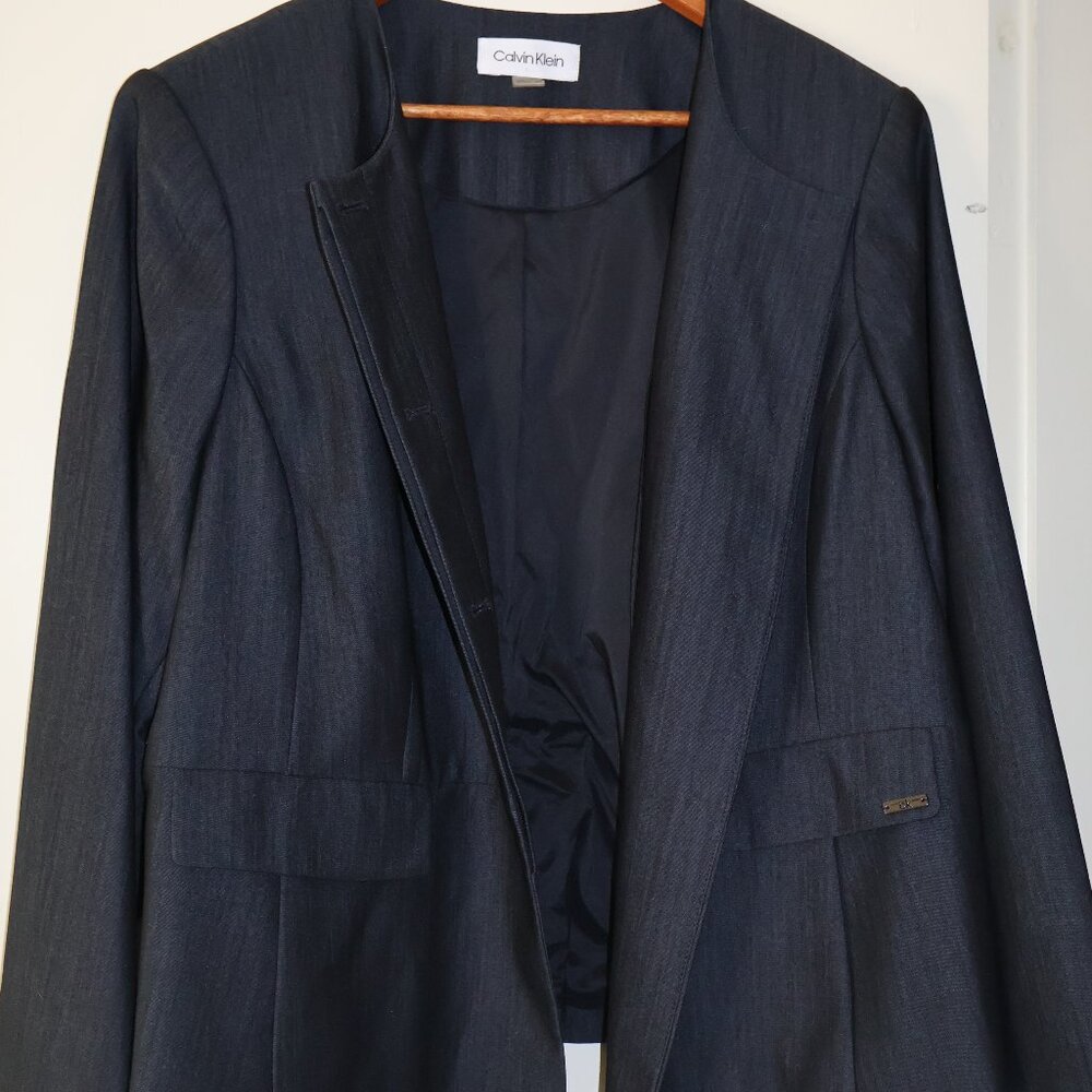 Calvin Klein 20W Blue Blazer 4 buttons Plus size elegant